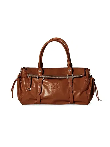 Miu Miu Women's Shiny Leather Top Handle Bag - Brown | Thumbnail 1
