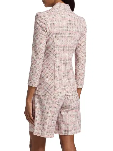 Chiara Boni La Petite Robe Women's Hisako Tweed-Print Stretch-Jersey Blazer | Thumbnail 5 Chiara Boni La Petite Robe Women's Hisako Tweed-Print Stretch-Jersey Blazer | Thumbnail 5
