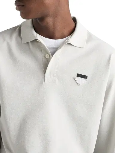 Prada Men's Cotton Polo Shirt - Grey | Thumbnail 5
