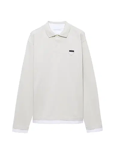 Prada Men's Cotton Polo Shirt - Grey | Thumbnail 1