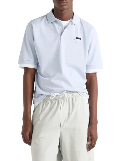 Prada Men's Cotton Polo Shirt - Blue - Size XXXL | Thumbnail 2