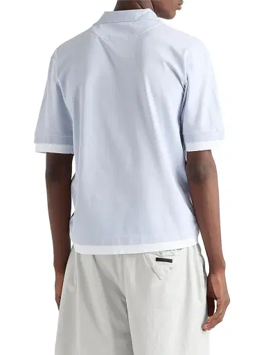 Prada Men's Cotton Polo Shirt - Blue - Size XXXL | Thumbnail 4