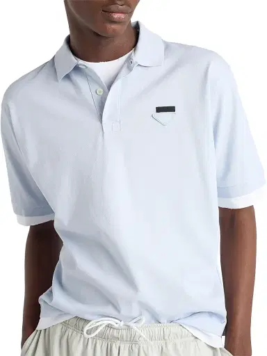 Prada Men's Cotton Polo Shirt - Blue - Size XXXL | Thumbnail 5
