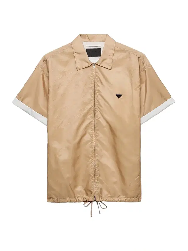 Men's Short-Sleeved Re-Nylon Zipper Shirt - Brown