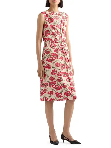 Prada Women's Printed Soft Poplin Dress | Thumbnail 2 Prada Women's Printed Soft Poplin Dress | Thumbnail 2