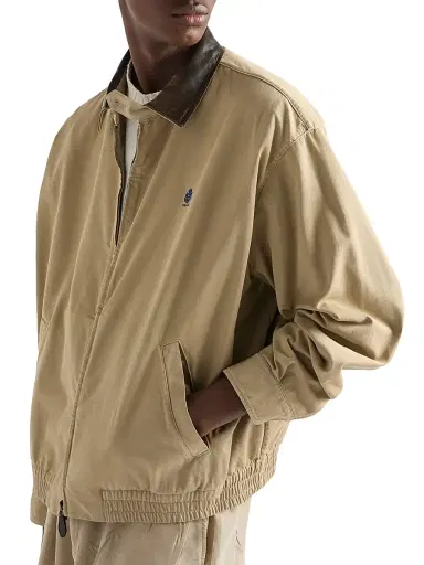 Prada Men's Cotton Jacket with Leather Details - Beige Khaki - Size XXXL | Thumbnail 3 Prada Men's Cotton Jacket with Leather Details - Beige Khaki - Size XXXL | Thumbnail 3