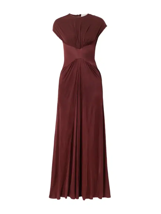 GALVAN LONDON Gathered satin-jersey gown