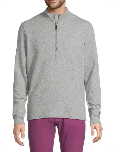 Greyson Men's Troy Quarter-Zip Pullover - Smoke Heather | Thumbnail 3 Greyson Men's Troy Quarter-Zip Pullover - Smoke Heather | Thumbnail 3