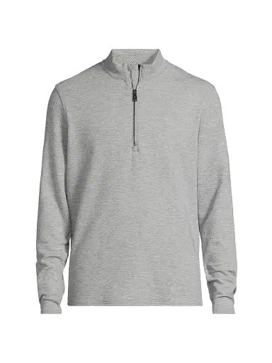 Greyson Men's Troy Quarter-Zip Pullover - Smoke Heather | Thumbnail 1 Greyson Men's Troy Quarter-Zip Pullover - Smoke Heather | Thumbnail 1
