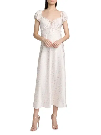 LoveShackFancy Women's Epone Floral Smocked Midi-Dress - Ivory Rose - Size Large | Thumbnail 2 LoveShackFancy Women's Epone Floral Smocked Midi-Dress - Ivory Rose - Size Large | Thumbnail 2