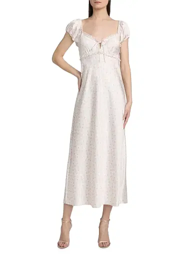 LoveShackFancy Women's Epone Floral Smocked Midi-Dress - Ivory Rose - Size Large | Thumbnail 3 LoveShackFancy Women's Epone Floral Smocked Midi-Dress - Ivory Rose - Size Large | Thumbnail 3