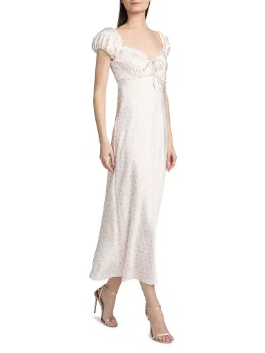 LoveShackFancy Women's Epone Floral Smocked Midi-Dress - Ivory Rose - Size Large | Thumbnail 4 LoveShackFancy Women's Epone Floral Smocked Midi-Dress - Ivory Rose - Size Large | Thumbnail 4