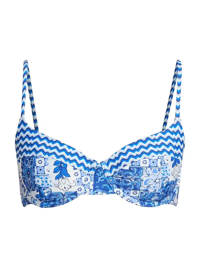 Ramy Brook Women's Mona Printed Bikini Top - Ocean Combo