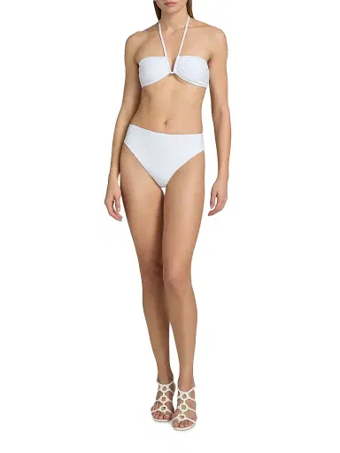 Ramy Brook Women's June Halterneck Bikini Top - White - Size XL | Thumbnail 2