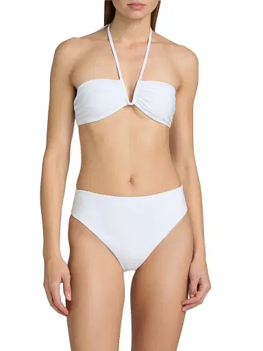 Ramy Brook Women's June Halterneck Bikini Top - White - Size XL | Thumbnail 3