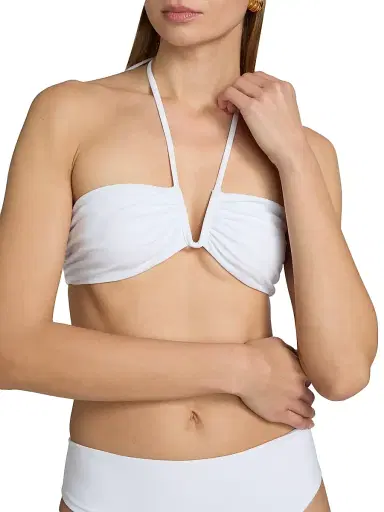 Ramy Brook Women's June Halterneck Bikini Top - White - Size XL | Thumbnail 5