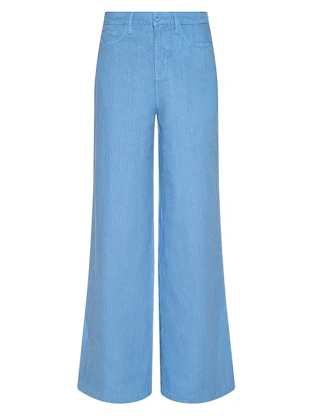 L'AGENCE Women's Amara Linen High-Rise Wide-Leg Pants - Allure Blue