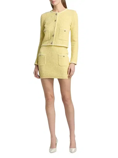 Milly Women's Saige Textured Knit Miniskirt - Yellow | Thumbnail 2