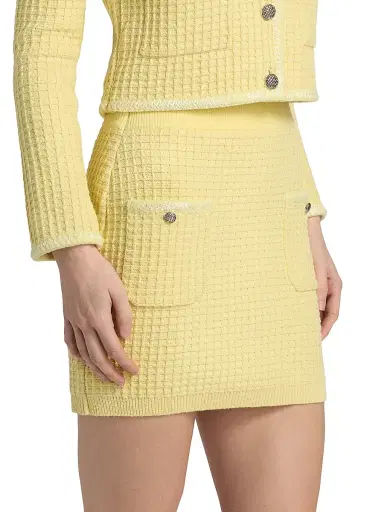 Milly Women's Saige Textured Knit Miniskirt - Yellow | Thumbnail 4