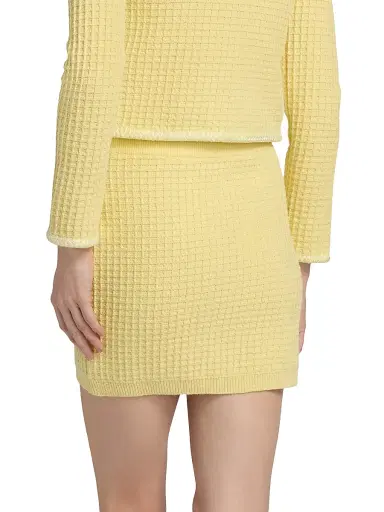Milly Women's Saige Textured Knit Miniskirt - Yellow | Thumbnail 5