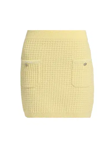 Milly Women's Saige Textured Knit Miniskirt - Yellow | Thumbnail 1