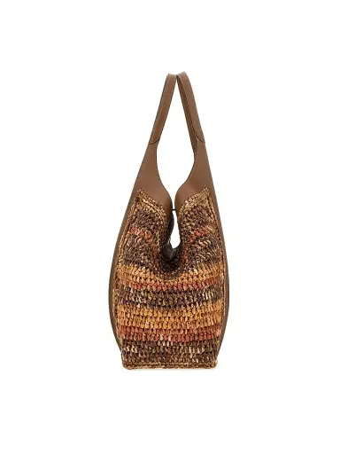 Tod's Women's T Timeless Medium Raffia & Leather Tote Bag - Beige | Thumbnail 4 Tod's Women's T Timeless Medium Raffia & Leather Tote Bag - Beige | Thumbnail 4