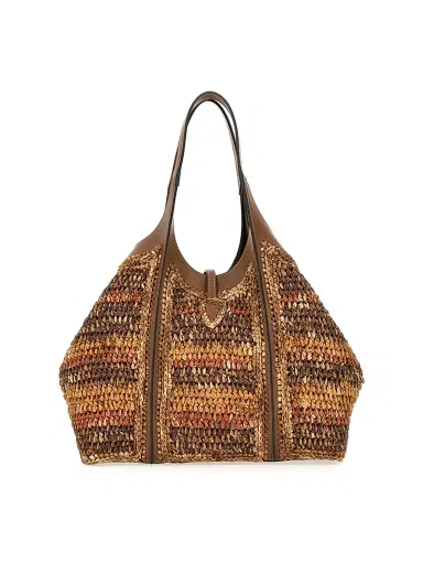 Tod's Women's T Timeless Medium Raffia & Leather Tote Bag - Beige | Thumbnail 5 Tod's Women's T Timeless Medium Raffia & Leather Tote Bag - Beige | Thumbnail 5