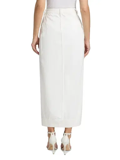 Et Ochs Women's Alek Denim Slit Midi-Skirt - White | Thumbnail 5