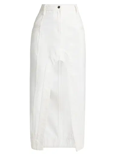 Et Ochs Women's Alek Denim Slit Midi-Skirt - White | Thumbnail 1