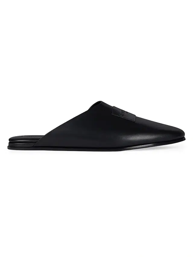 Givenchy Women's Label Flat Mules in Nappa Leather - Black