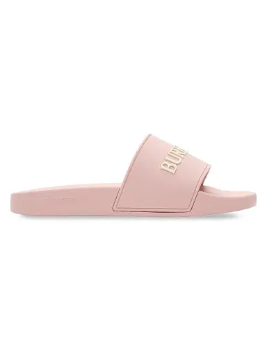 Burberry Women's Furley Logo Slides - Candy Pink Dove Beige - Size 11 Sandals | Thumbnail 1