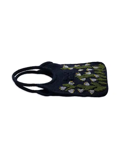 Miu Miu Women's Crochet Top Handle Bag - Blue | Thumbnail 3 Miu Miu Women's Crochet Top Handle Bag - Blue | Thumbnail 3