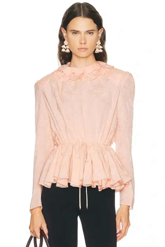 Organic Silk Floral Jacquard Top