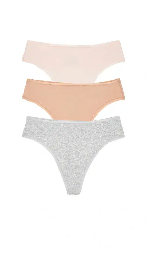 Natori Bliss Bare Cotton Thong 3-pack