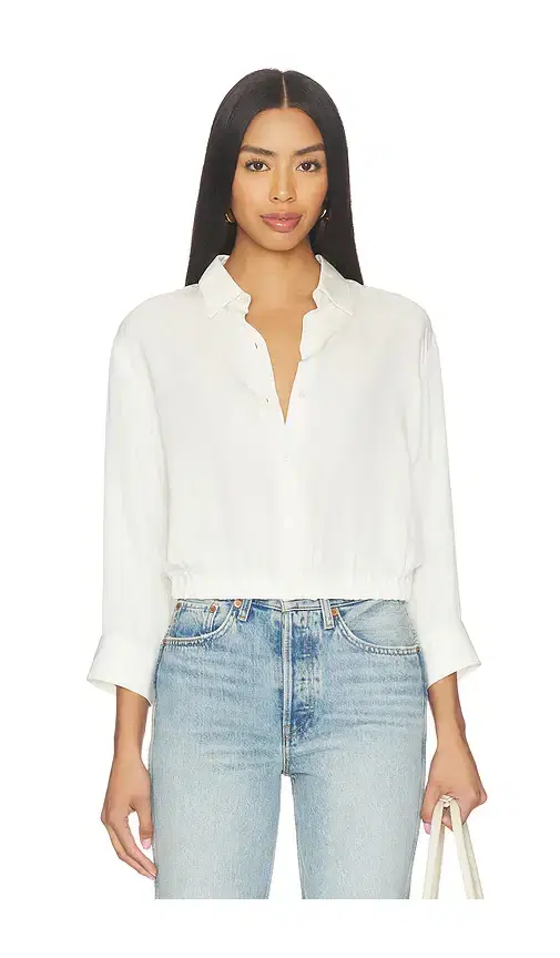 Quarter Sleeve Cropped Shirt