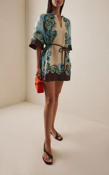 ALÉMAIS Natalia Printed Linen Mini Dress | Thumbnail 3 ALÉMAIS Natalia Printed Linen Mini Dress | Thumbnail 3