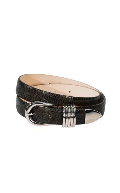Déhanche Hollyhock Lizard-Effect Leather Belt | Thumbnail 3