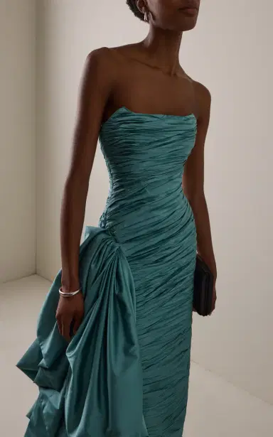 Marmar Halim Exclusive Strapless Ruched Taffeta Gown | Thumbnail 3 Marmar Halim Exclusive Strapless Ruched Taffeta Gown | Thumbnail 3