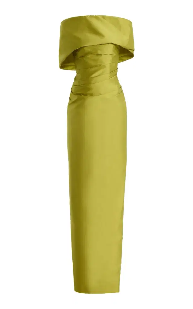 Marmar Halim Exclusive Off-The-Shoulder Draped Silk-Taffeta Gown