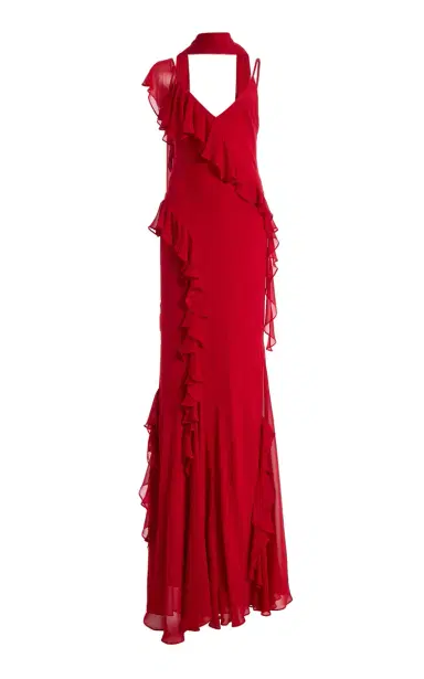 De La Vali Exclusive Mayara Ruffled Georgette Maxi Dress | Thumbnail 8