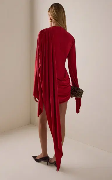 DE LA VALI Exclusive Perisa Draped Jersey Mini Dress | Thumbnail 4