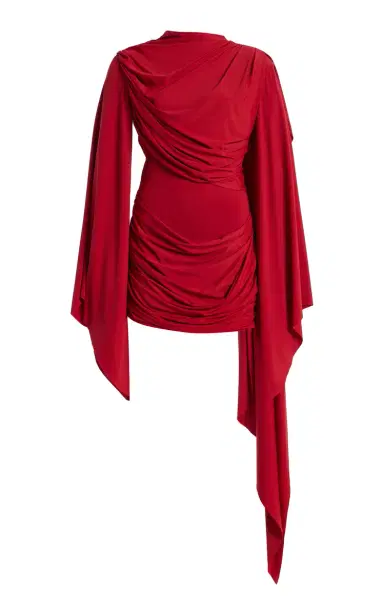 DE LA VALI Exclusive Perisa Draped Jersey Mini Dress | Thumbnail 6
