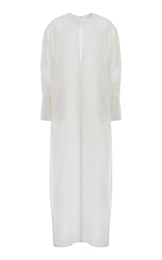 Marine Keyhole Voile Maxi Dress