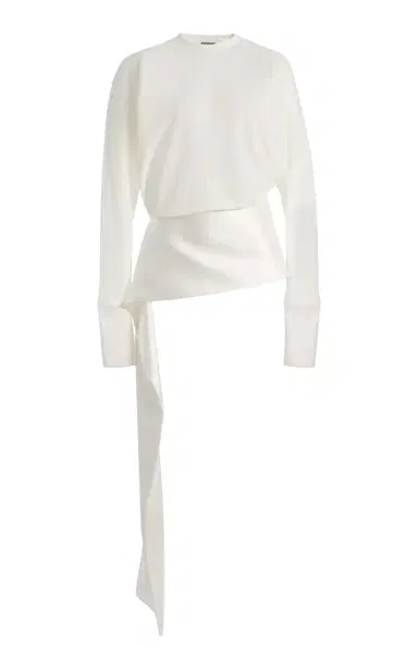 DARKPARK Luna Satin-Detailed Cotton Jersey Top | Thumbnail 4 DARKPARK Luna Satin-Detailed Cotton Jersey Top | Thumbnail 4