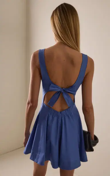 Brandon Maxwell Exclusive The Poppy Flared Cotton Mini Dress | Thumbnail 4 Brandon Maxwell Exclusive The Poppy Flared Cotton Mini Dress | Thumbnail 4