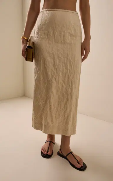 FFORME Mena Straight Cotton-Blend Midi Skirt | Thumbnail 3