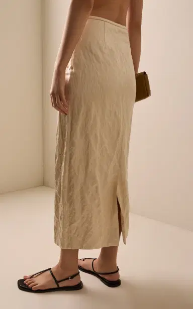 FFORME Mena Straight Cotton-Blend Midi Skirt | Thumbnail 4