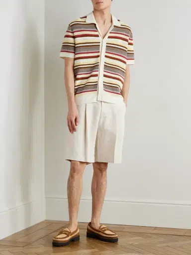 NN07 Kay 1454 Straight-Leg Pleated Linen Shorts - Men | Thumbnail 2