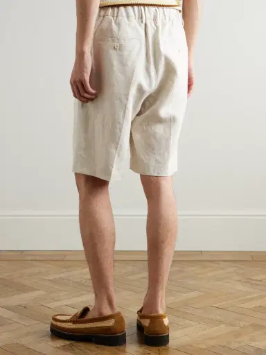 NN07 Kay 1454 Straight-Leg Pleated Linen Shorts - Men | Thumbnail 4