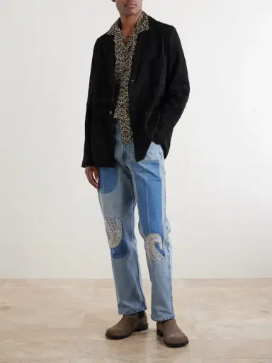 Kartik Research Embroidered Suede Blazer - Men | Thumbnail 2 Kartik Research Embroidered Suede Blazer - Men | Thumbnail 2